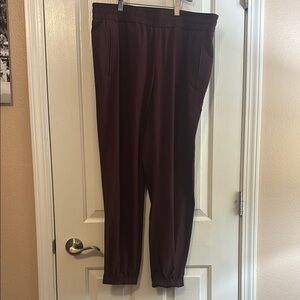 Banana Republic Airstretch Jogger Pants in Deep Wine